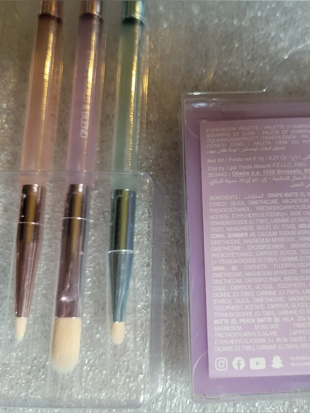 4PC🍇Face Need🍇BNIB LE HUDA Beauty LILAC EYE & PASTEL BRUSHES 4PC Face Set!HTF!